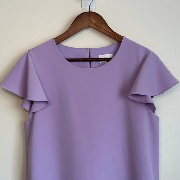 Milly Lavender Purple Flutter Sleeve Dress with Pockets - Picture 4 of 8